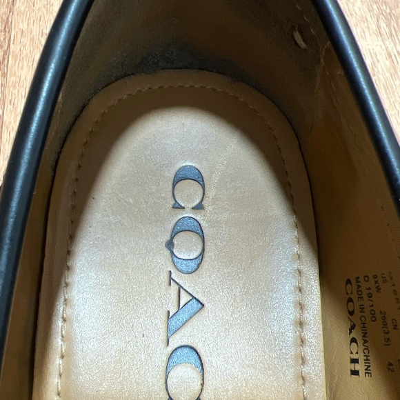 Coach Men's Leather Signature Penny Loafers Smooth Black Size 42/9 - Picture 9 of 11